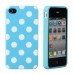 iPhone 4 4s - White Dots TPU Soft Protective Phone Cover and Case - Blue